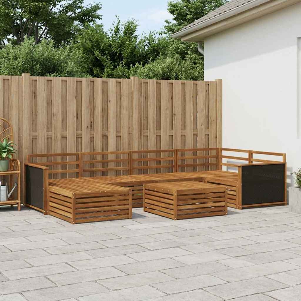 vidaXL Outdoor Sofa Set 7 pcs Natural