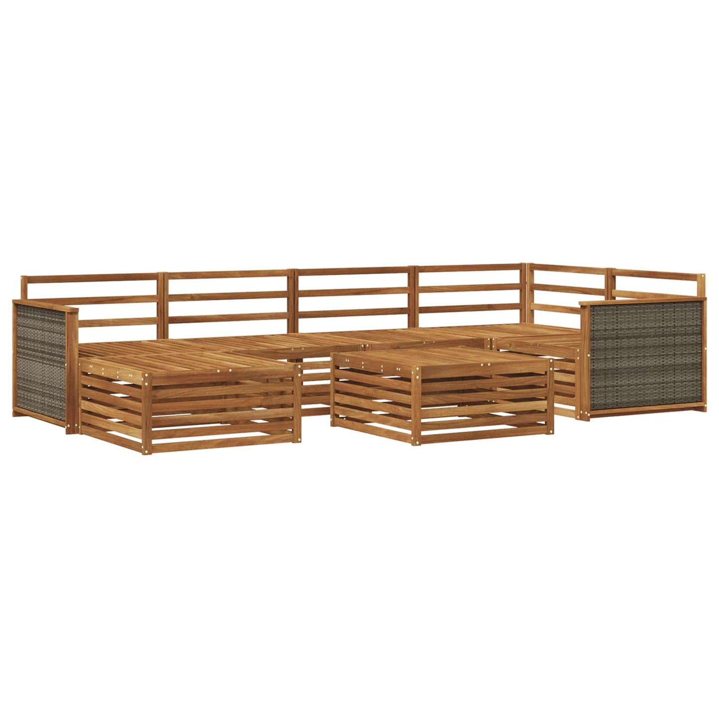 vidaXL Outdoor Sofa Set 7 pcs Natural