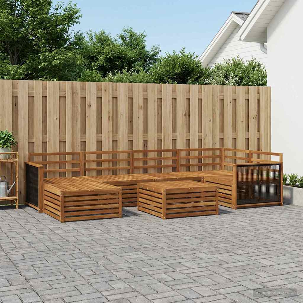 vidaXL Outdoor Sofa Set 7 pcs Natural