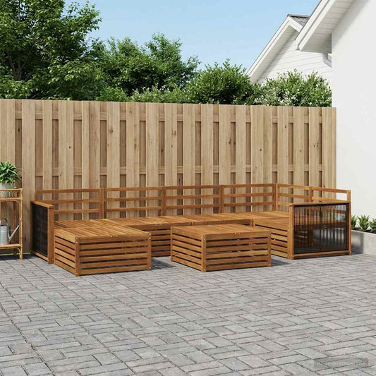 vidaXL Outdoor Sofa Set 7 pcs Natural