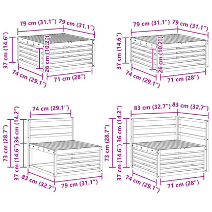 vidaXL Outdoor Sofa Set 7 pcs Natural