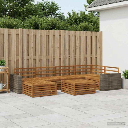 vidaXL Outdoor Sofa Set 7 pcs Natural