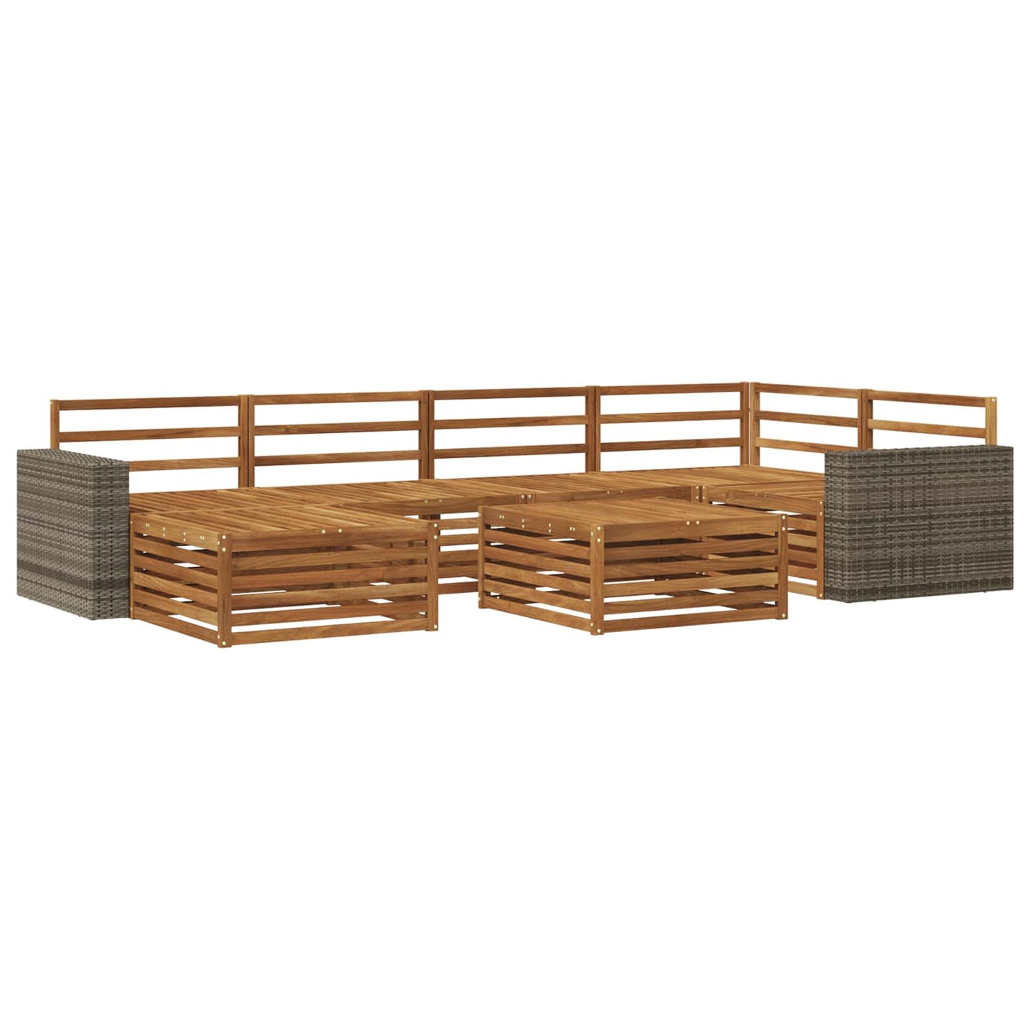 vidaXL Outdoor Sofa Set 7 pcs Natural