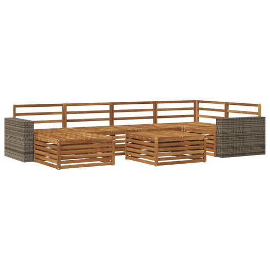 vidaXL Outdoor Sofa Set 7 pcs Natural