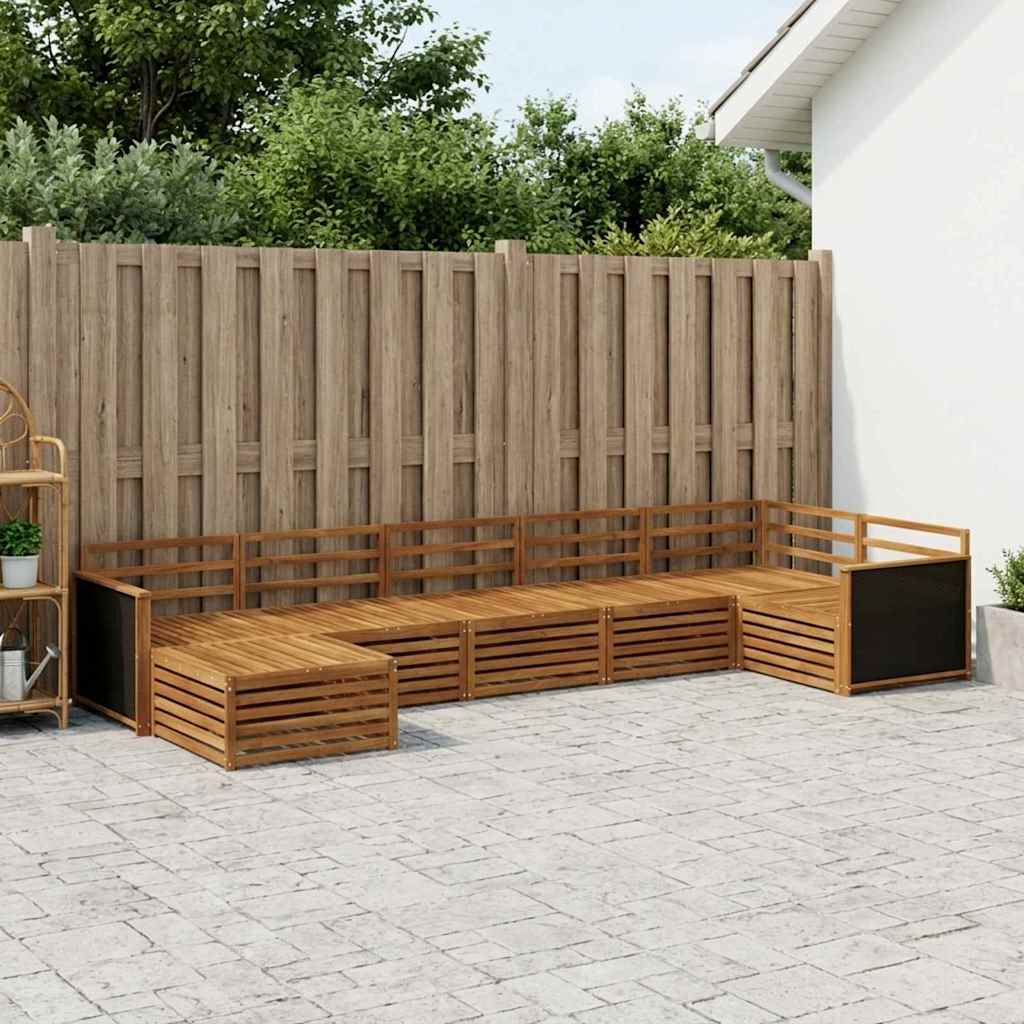 vidaXL Outdoor Sofa Set 7 pcs Natural