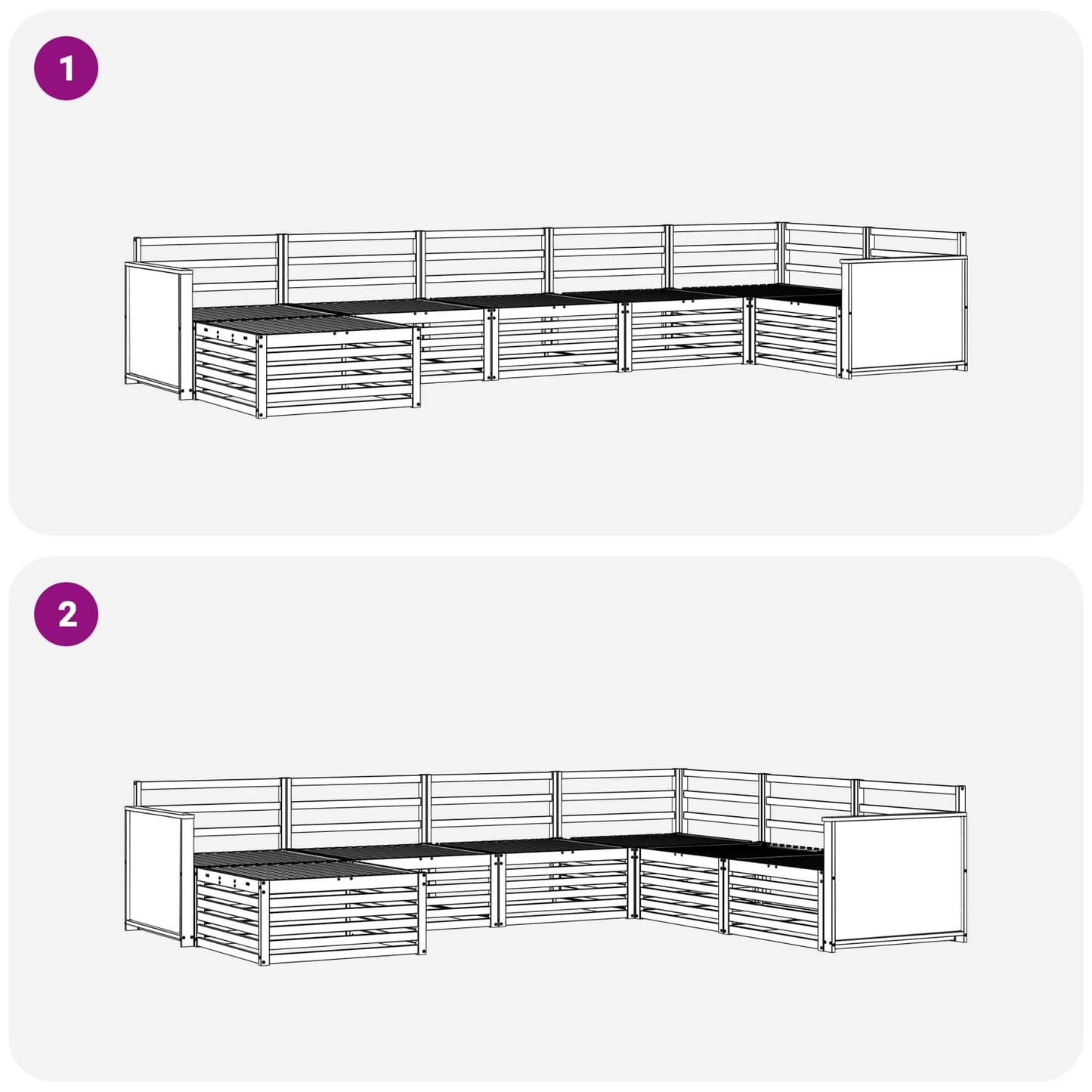 vidaXL Outdoor Sofa Set 7 pcs Natural