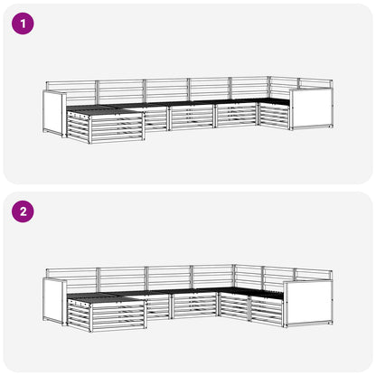 vidaXL Outdoor Sofa Set 7 pcs Natural