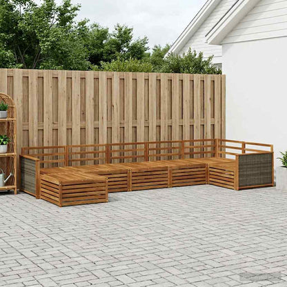 vidaXL Outdoor Sofa Set 7 pcs Natural