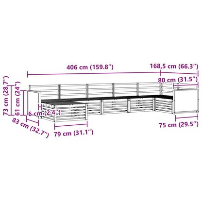 vidaXL Outdoor Sofa Set 7 pcs Natural