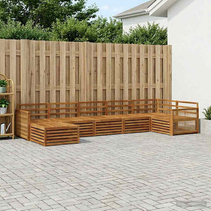 vidaXL Outdoor Sofa Set 7 pcs Natural