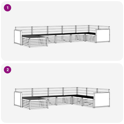 vidaXL Outdoor Sofa Set 7 pcs Natural