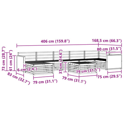 vidaXL Outdoor Sofa Set 8 pcs Natural