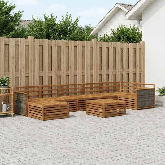 vidaXL Outdoor Sofa Set 8 pcs Natural