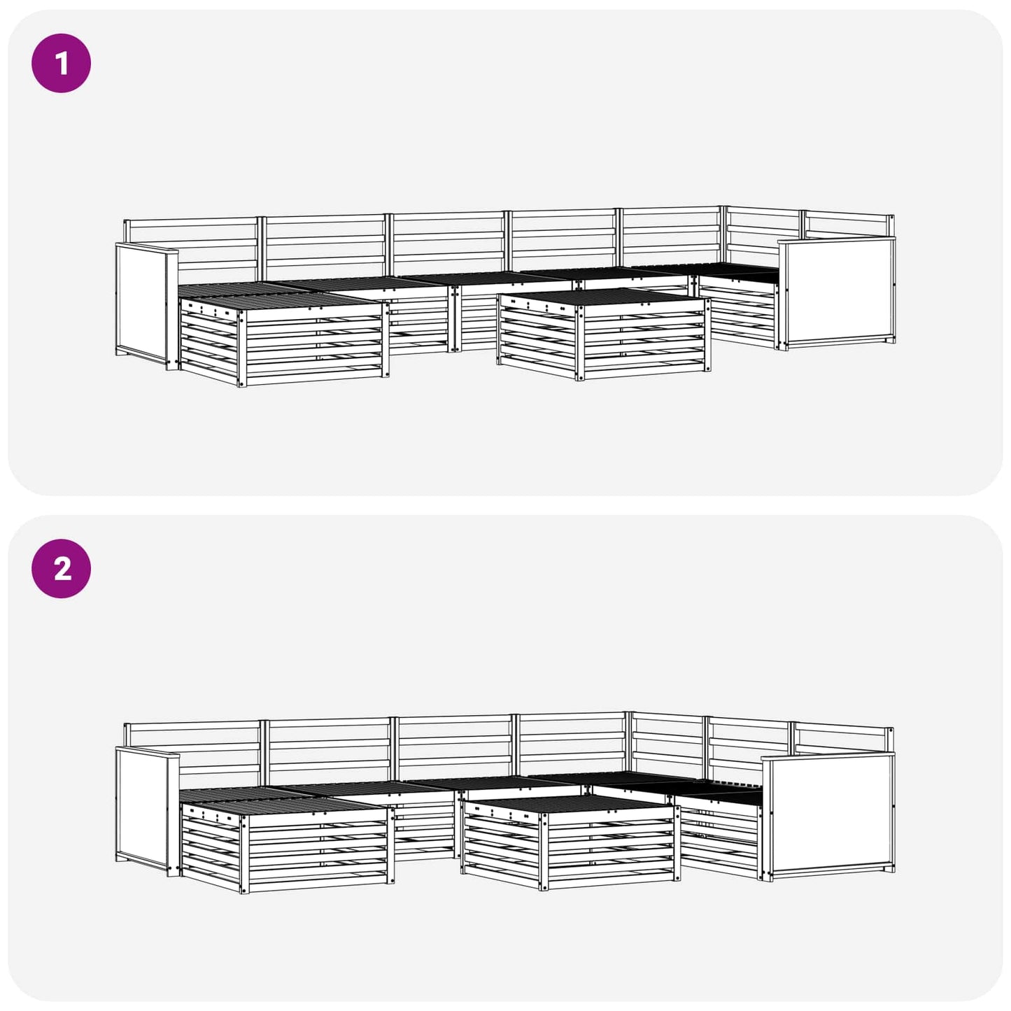 vidaXL Outdoor Sofa Set 8 pcs Natural