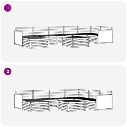 vidaXL Outdoor Sofa Set 8 pcs Natural