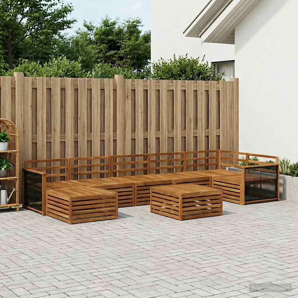 vidaXL Outdoor Sofa Set 8 pcs Natural