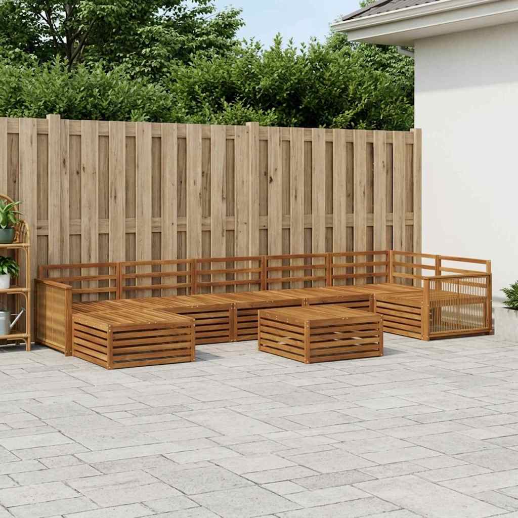 vidaXL Outdoor Sofa Set 8 pcs Natural