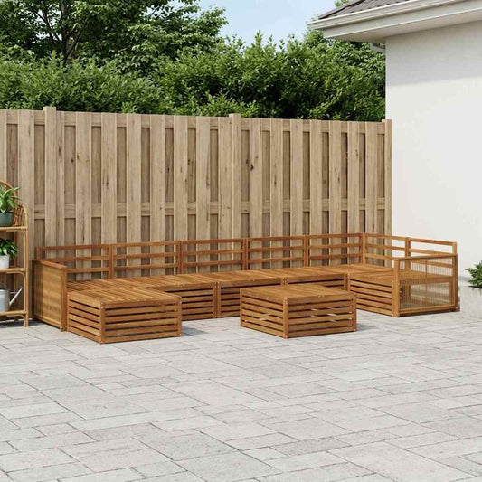 vidaXL Outdoor Sofa Set 8 pcs Natural