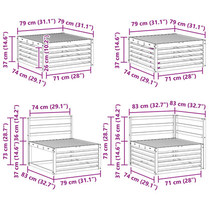 vidaXL Outdoor Sofa Set 8 pcs Natural