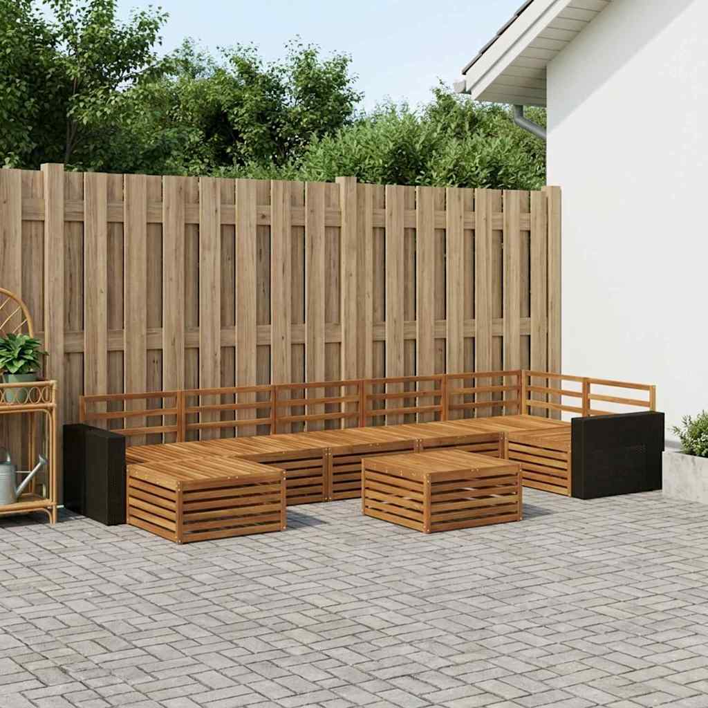 vidaXL Outdoor Sofa Set 8 pcs Natural