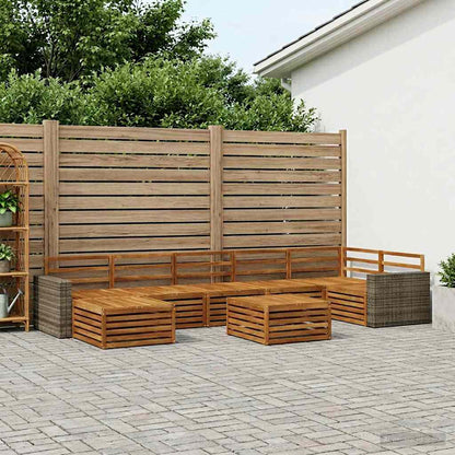 vidaXL Outdoor Sofa Set 8 pcs Natural