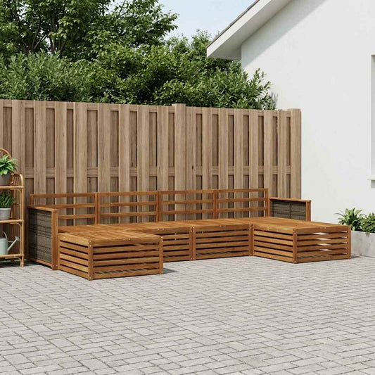 vidaXL Outdoor Sofa Set 6 pcs Solid Acacia Wood