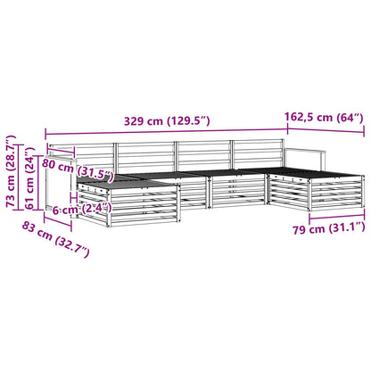 vidaXL Outdoor Sofa Set 6 pcs Solid Acacia Wood
