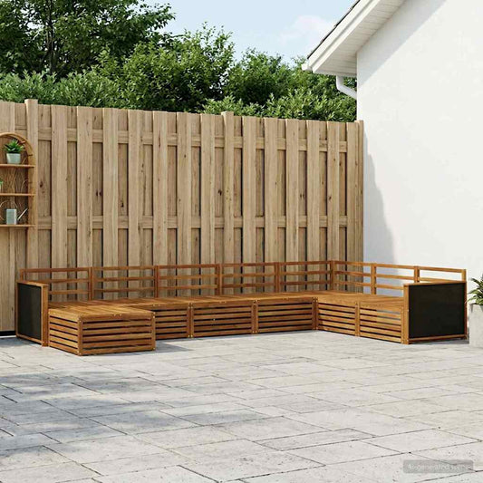 vidaXL Outdoor Sofa Set 8 pcs Natural