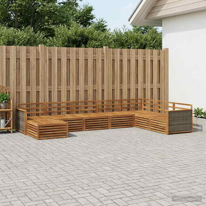 vidaXL Outdoor Sofa Set 8 pcs Natural