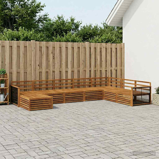 vidaXL Outdoor Sofa Set 8 pcs Natural
