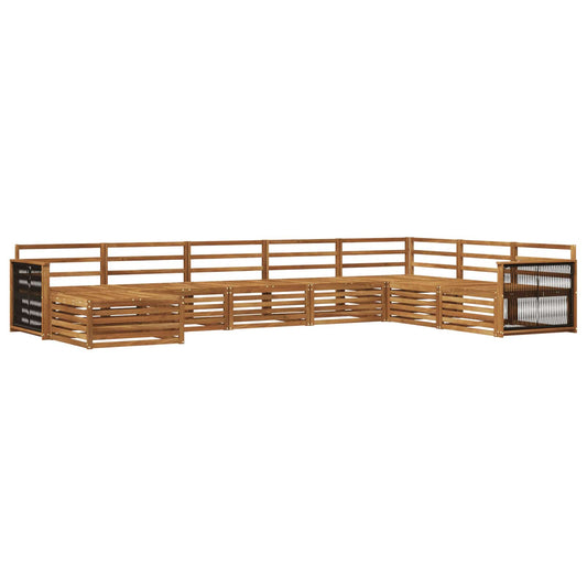 vidaXL Outdoor Sofa Set 8 pcs Natural Solid Acacia Wood