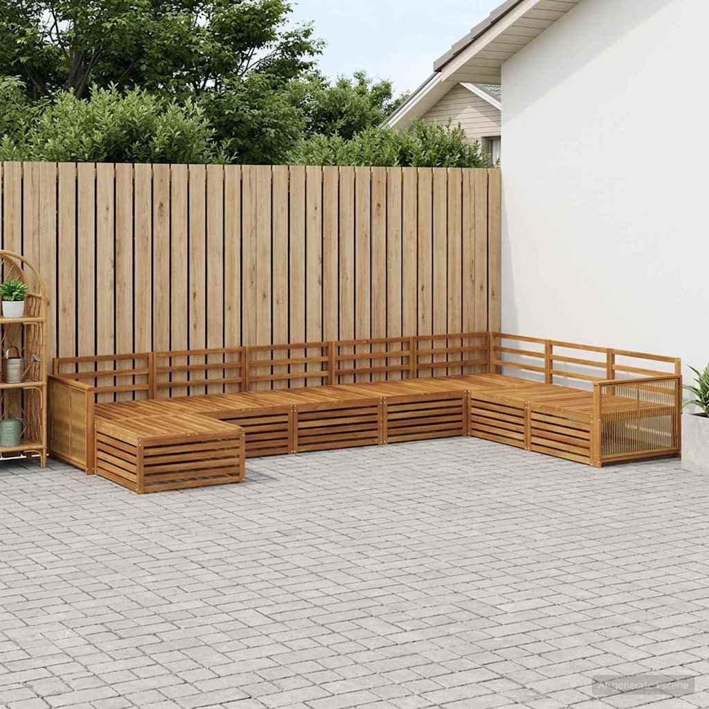 vidaXL Outdoor Sofa Set 8 pcs Natural