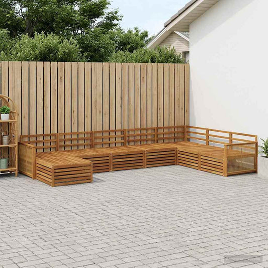 vidaXL Outdoor Sofa Set 8 pcs Natural