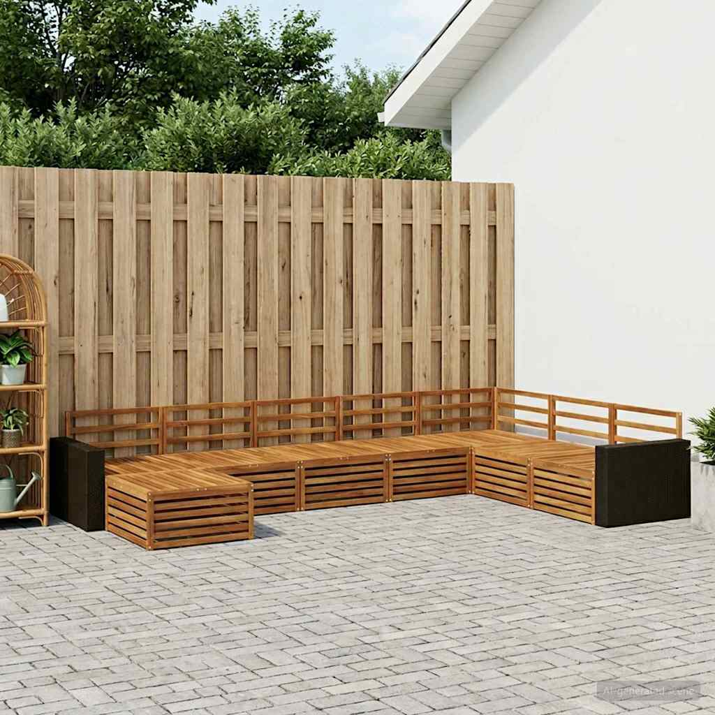 vidaXL Outdoor Sofa Set 8 pcs Natural