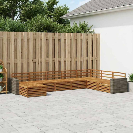 vidaXL Outdoor Sofa Set 8 pcs Natural