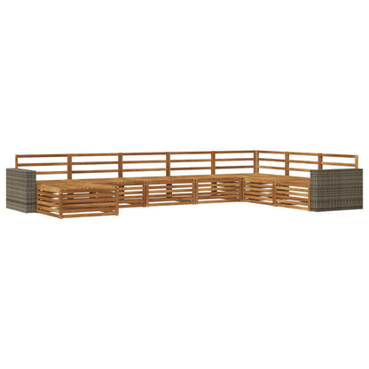 vidaXL Outdoor Sofa Set 8 pcs Natural