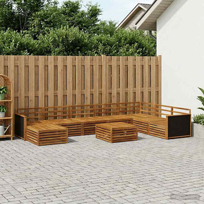 vidaXL Outdoor Sofa Set 9 pcs Natural Solid Acacia Wood