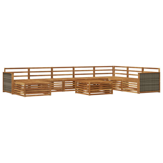 vidaXL Outdoor Sofa Set 9 pcs Natural Solid Acacia Wood
