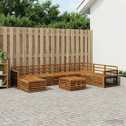 vidaXL Outdoor Sofa Set 9 pcs Natural Solid Acacia Wood