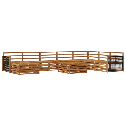 vidaXL Outdoor Sofa Set 9 pcs Natural Solid Acacia Wood