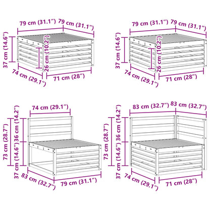 vidaXL Outdoor Sofa Set 9 pcs Natural Solid Acacia Wood