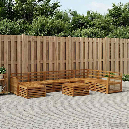 vidaXL Outdoor Sofa Set 9 pcs Natural Solid Acacia Wood