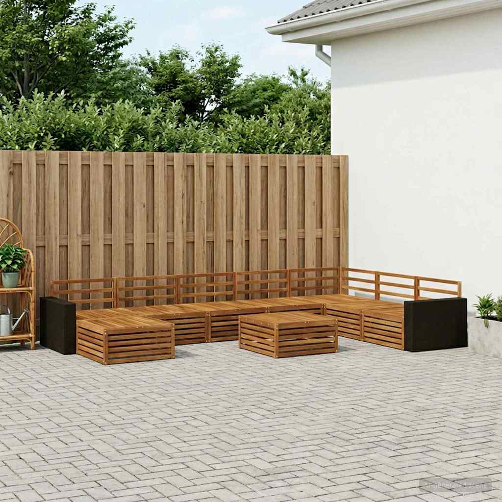 vidaXL Outdoor Sofa Set 9 pcs Natural Solid Acacia Wood