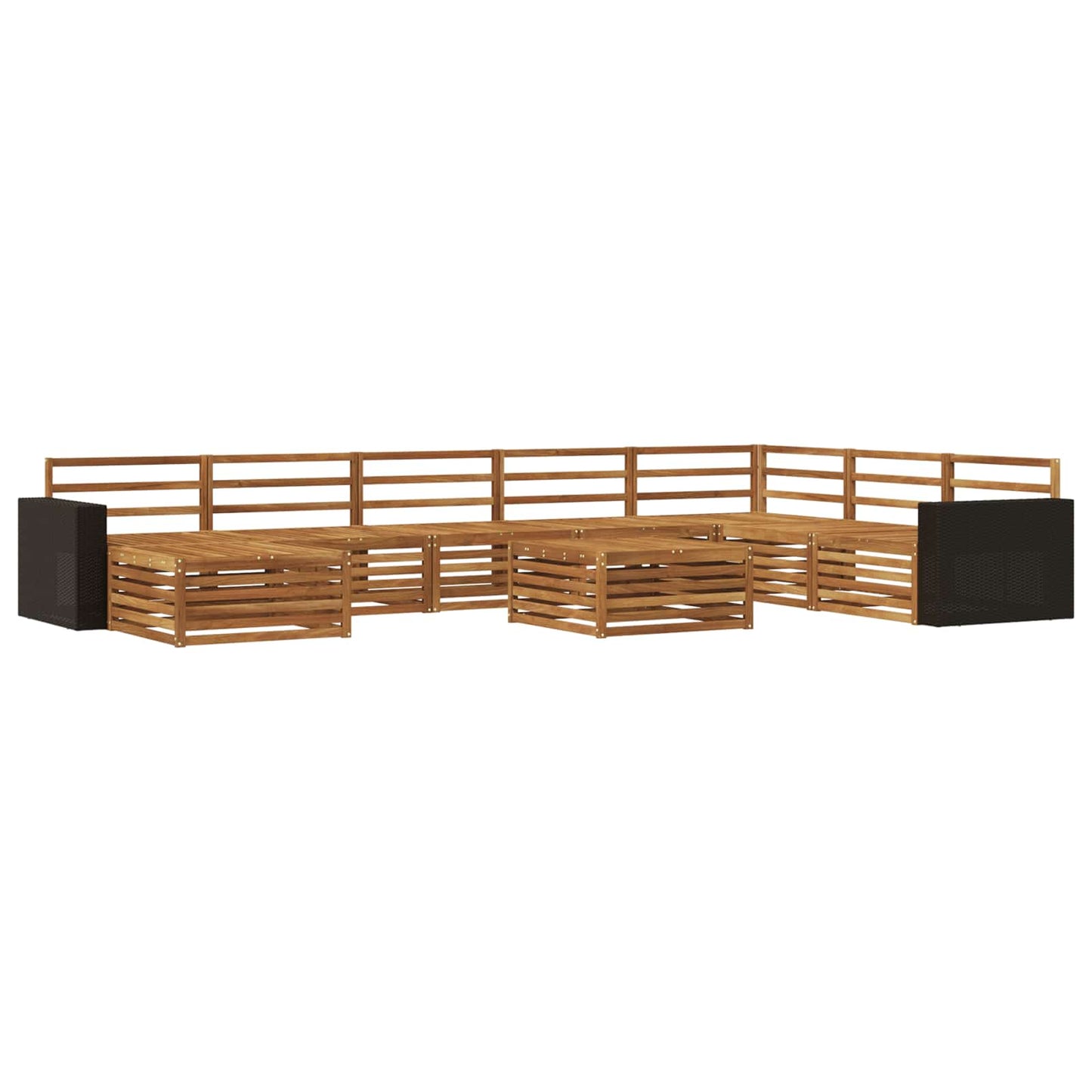 vidaXL Outdoor Sofa Set 9 pcs Natural Solid Acacia Wood