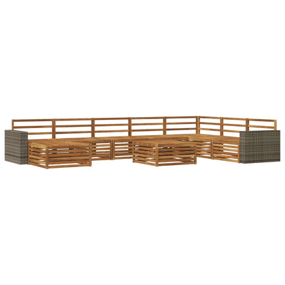 vidaXL Outdoor Sofa Set 9 pcs Natural Solid Acacia Wood