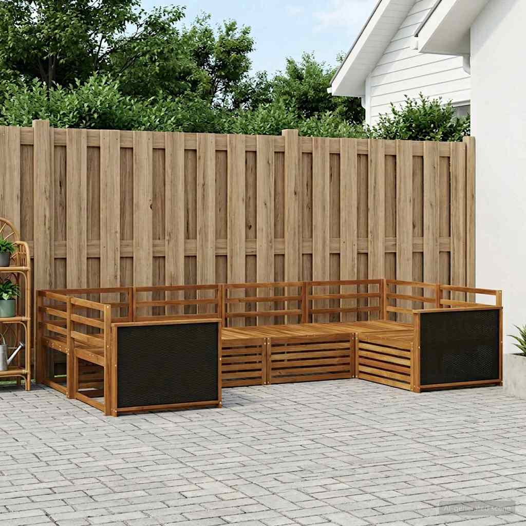 vidaXL Outdoor Sofa Set 6 pcs Natural