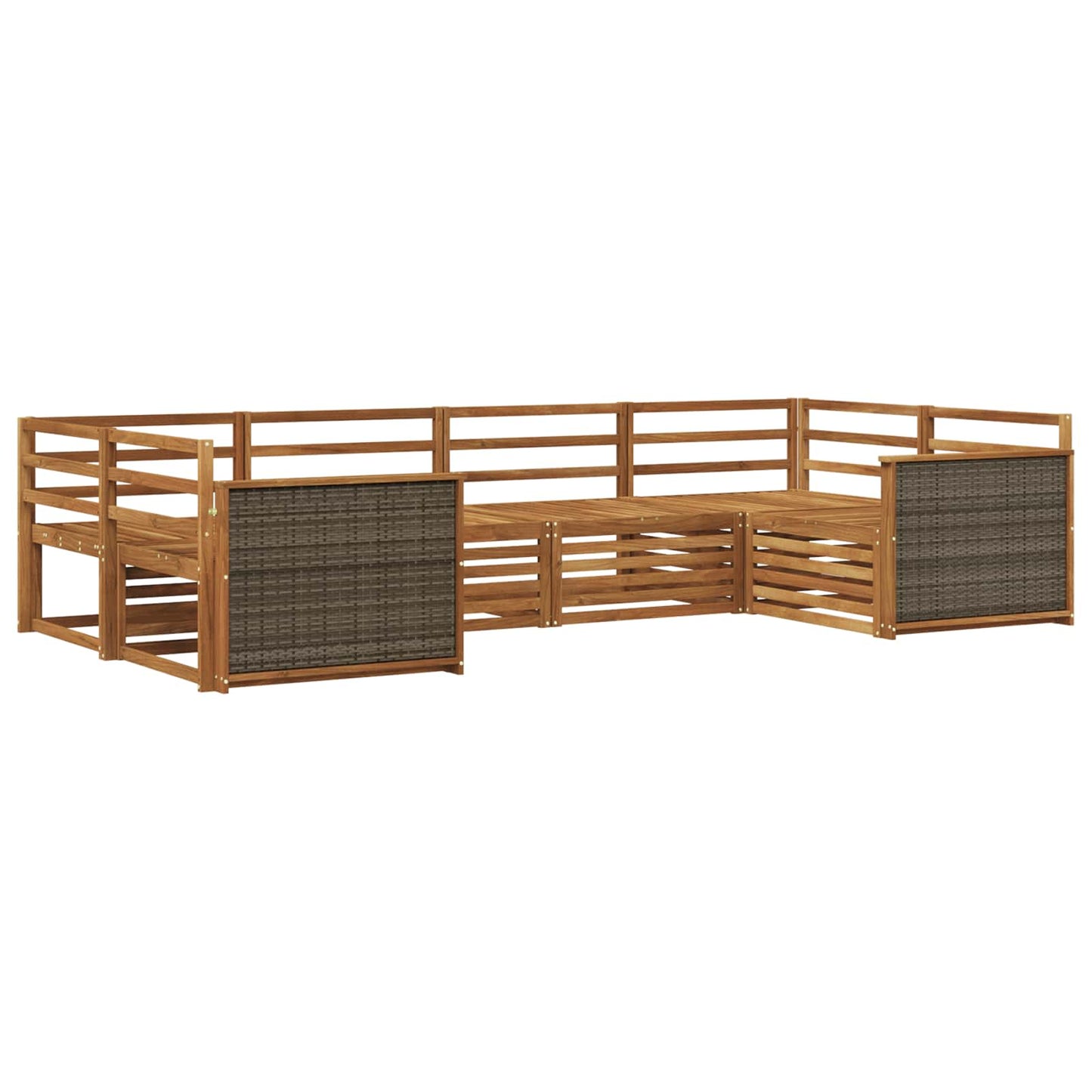 vidaXL Outdoor Sofa Set 6 pcs Natural Solid Acacia Wood