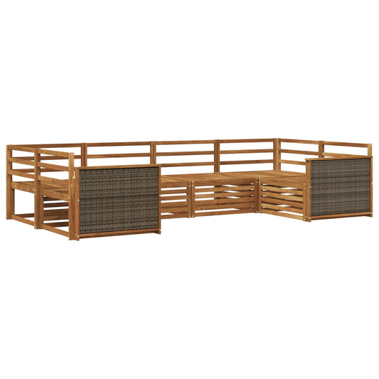 vidaXL Outdoor Sofa Set 6 pcs Natural Solid Acacia Wood