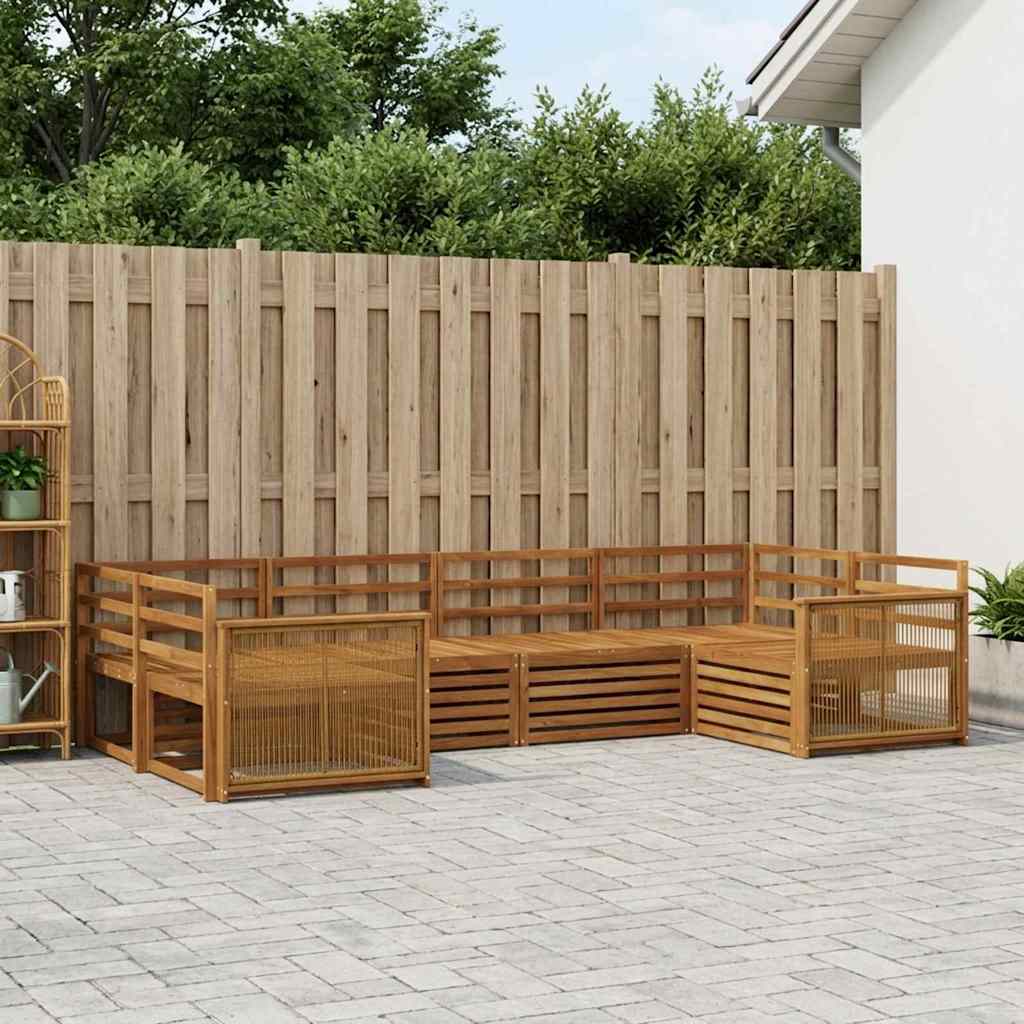 vidaXL Outdoor Sofa Set 6 pcs Natural