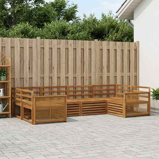 vidaXL Outdoor Sofa Set 6 pcs Natural